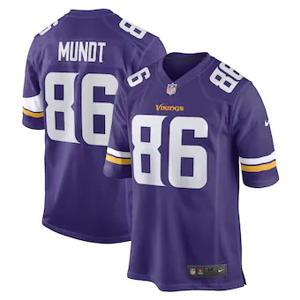 mens nike johnny mundt purple minnesota vikings game player